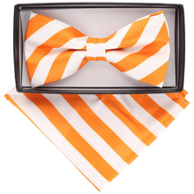 Load image into Gallery viewer, Vittorio Farina Striped Bow Tie & Pocket Square
