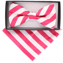 Load image into Gallery viewer, Vittorio Farina Striped Bow Tie & Pocket Square