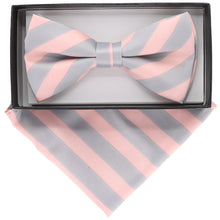 Load image into Gallery viewer, Vittorio Farina Striped Bow Tie & Pocket Square