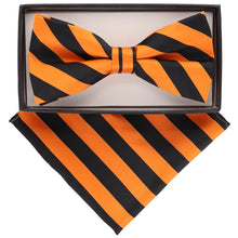 Load image into Gallery viewer, Vittorio Farina Striped Bow Tie & Pocket Square