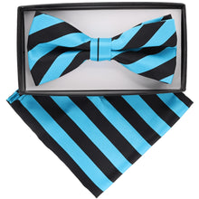 Load image into Gallery viewer, Vittorio Farina Striped Bow Tie & Pocket Square