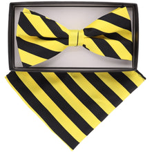 Load image into Gallery viewer, Vittorio Farina Striped Bow Tie & Pocket Square