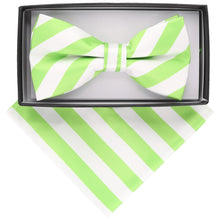 Load image into Gallery viewer, Vittorio Farina Striped Bow Tie & Pocket Square