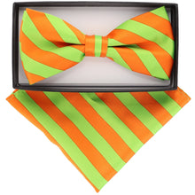 Load image into Gallery viewer, Vittorio Farina Striped Bow Tie & Pocket Square