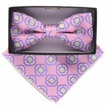 Load image into Gallery viewer, Vittorio Farina Geometric Designer Bow Tie & Pocket Square