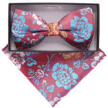 Load image into Gallery viewer, Vittorio Farina Floral Designer Bow Tie & Pocket Square