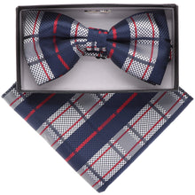 Load image into Gallery viewer, Vittorio Farina Geometric Designer Bow Tie & Pocket Square