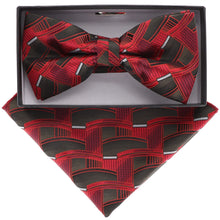 Load image into Gallery viewer, Vittorio Farina Geometric Designer Bow Tie & Pocket Square