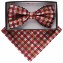 Load image into Gallery viewer, Vittorio Farina Geometric Designer Bow Tie & Pocket Square