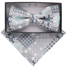 Load image into Gallery viewer, Vittorio Farina Geometric Designer Bow Tie & Pocket Square