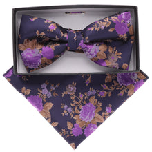 Load image into Gallery viewer, Vittorio Farina Floral Designer Bow Tie & Pocket Square