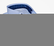 Load image into Gallery viewer, Ralph// Cotton Knit-Stretch Button-Up Shirt With Contrast Details // Blue // Tailored Fit (Fitted)