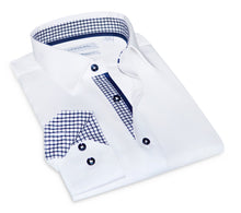 Load image into Gallery viewer, Christopher Button-Up Shirt With Contrast Details // White // Contemporary Fit (Regular)