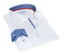 Load image into Gallery viewer, Robert Button-Up Shirt With Contrast Details // White // Contemporary Fit (Regular)