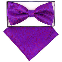 Load image into Gallery viewer, Vittorio Farina Paisley Designer Bow Tie & Pocket Square