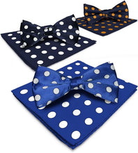 Load image into Gallery viewer, Vittorio Farina Polka Dot Bow Tie & Pocket Square by Classy Cufflink