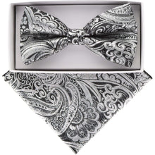 Load image into Gallery viewer, Vittorio Farina Metallic Designer Bow Tie & Pocket Square