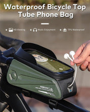 Load image into Gallery viewer, Bicycle Bag Phone Bag Waterproof Front Frame Cycling Bag Sensitive Touch Screen Road Bike Bag Bicycle Phone Bag Bike Phone Holder EVA Waterproof Handlebar Bag With Sensitive Bike Phone Front Frame Bag Bicycle Bag Phone Mount Top Tube Bag Bike 6.0-7.4 Inch