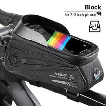 Load image into Gallery viewer, Bicycle Bag Phone Bag Waterproof Front Frame Cycling Bag Sensitive Touch Screen Road Bike Bag Bicycle Phone Bag Bike Phone Holder EVA Waterproof Handlebar Bag With Sensitive Bike Phone Front Frame Bag Bicycle Bag Phone Mount Top Tube Bag Bike 6.0-7.4 Inch