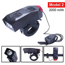 Load image into Gallery viewer, Bicycle Front Light USB Rechargeable Smart Headlight With Horn LED Bike Lamp Headlight Waterproof Bicycle Light With Horn Speaker Touch Switch USB Power Display 4000mAh