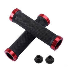 Load image into Gallery viewer, Bicycle Grips Rubber Handle Anti-Skid Cycling Handlebar Cuffs Lock Aluminum Alloy Bike Lock-On Mountain Bike Grips Bicycle Handlebar Locking Grips Non-Slip Handle Grips