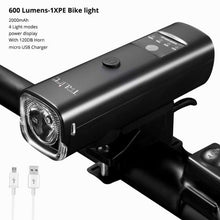 Load image into Gallery viewer, Bicycle Light Rainproof USB Charging LED Cycling Lights Front Lamp Headlight Flashlight Bike Light Bright LED Bicycle Headlight Rechargeable Power Bank Function Headlamp Waterproof For Road Mountain Safety Cycling