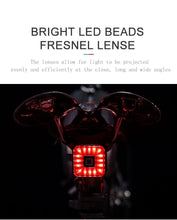 Load image into Gallery viewer, Bicycle Light Smart Rear Taillight USB LED Waterproof Safety Stop Signal Brake Cycling Lamp Waterproof Bike Rear Lights USB Rechargeable Ultra Bright Led Brake Light Cycling Riding Safety Taillight Flashlight