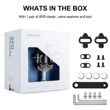 Load image into Gallery viewer, Bicycle Lock Pedal 2 In 1 With Free Cleat For Road Bikes Aluminum Anti-slip Sealed Bearing Lock Accessories Bike Clip In Pedals Cleats Included Suitable For Spin Bike Exercise Bike Indoor Bike