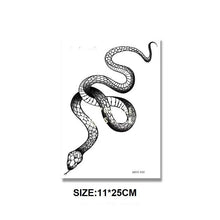 Load image into Gallery viewer, Big Size Black Snake Temporary Tattoo Stickers Body Waist Waterproof Realistic Dark Tattoo For Womens