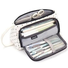 Load image into Gallery viewer, Big Storage Large Capacity Pencil Case Kids Pencil Bag For Students Vintage Grid Print Fabric Stationary Bag School Supply