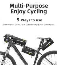 Load image into Gallery viewer, Bike Bag Front Bicycle Portable Handlebar Multi-purpose Large Capacity Backpack Road Cycling Frame Tube Bag Bike Handlebar Bag Front Frame Bag Bike Basket Storage Bag Bicycle Top Tube Bag Lightweight With Shoulder Straps For Road Mountain Bike Cycling