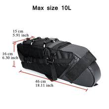 Load image into Gallery viewer, Bike Bag Waterproof Large Capacity Bicycle Bag Cycling Foldable Road Trunk Bike Packing Large Bike Bags Waterproof Bike Bag Under Seat Roll Up Cycling Rear Tail Pack Black 13L