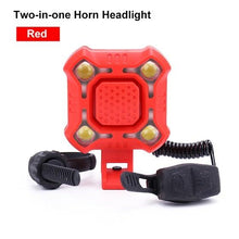 Load image into Gallery viewer, Bike Bell 4 Lamp Cycling Light 1200mAh Electric Horn Waterproof USB Charging Loud Alarm Security Bicycle Bell Bright Eyes Fully Waterproof Lumen Rechargeable Mountain Road Bike Headlight