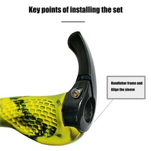 Load image into Gallery viewer, Bike Handlebar Ergonomics Bicycle Grips Bar Ends Plugs Grips Comfortable Bike Handle Grips Ergonomic Bike Grips Shock Absorption Mountain Bike Grips Non-Slip Bicycle Grips Aluminum Alloy Rings For Bicycle