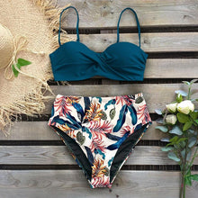 Load image into Gallery viewer, Bikini Female Swimsuit Women Swimwear Push Up Bikinis Set High Waist Swimming Suits Two Piece Set Women Swimsuit Solid Printed Bikini Push-Up Pad Swimwear Set Beachwear Ruffled Bathing Suit