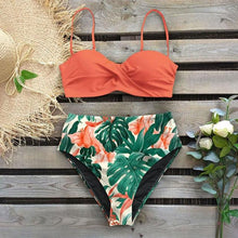 Load image into Gallery viewer, Bikini Female Swimsuit Women Swimwear Push Up Bikinis Set High Waist Swimming Suits Two Piece Set Women Swimsuit Solid Printed Bikini Push-Up Pad Swimwear Set Beachwear Ruffled Bathing Suit