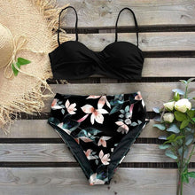 Load image into Gallery viewer, Bikini Female Swimsuit Women Swimwear Push Up Bikinis Set High Waist Swimming Suits Two Piece Set Women Swimsuit Solid Printed Bikini Push-Up Pad Swimwear Set Beachwear Ruffled Bathing Suit