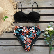 Load image into Gallery viewer, Bikini Female Swimsuit Women Swimwear Push Up Bikinis Set High Waist Swimming Suits Two Piece Set Women Swimsuit Solid Printed Bikini Push-Up Pad Swimwear Set Beachwear Ruffled Bathing Suit