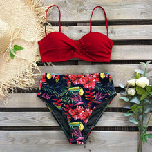 Load image into Gallery viewer, Bikini Female Swimsuit Women Swimwear Push Up Bikinis Set High Waist Swimming Suits Two Piece Set Women Swimsuit Solid Printed Bikini Push-Up Pad Swimwear Set Beachwear Ruffled Bathing Suit