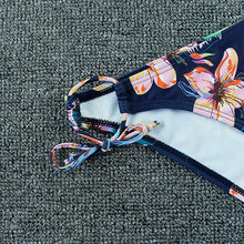 Load image into Gallery viewer, Bikini Push Up New Swimwear Women Print Floral Bikinis Set Swimsuit Bathing Suit Two Piece Summer Beach Wear Floral Leaf Print Bikini Set Padded Lace Up Straps Bikini Beach Swimsuit