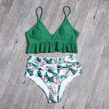 Load image into Gallery viewer, Bikini Push Up Summer Floral Swimwear Sport Women Plus Size Swimming Suit For Women Women Bikini Set Ruffle Two Piece Swimsuit Flounce Push Up Cutout Swimwear Bathing Suits Swimsuit High Waist Bikini Set