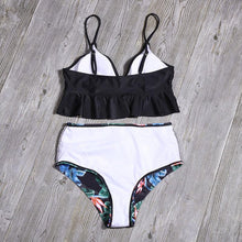 Load image into Gallery viewer, Bikini Push Up Summer Floral Swimwear Sport Women Plus Size Swimming Suit For Women Women Bikini Set Ruffle Two Piece Swimsuit Flounce Push Up Cutout Swimwear Bathing Suits Swimsuit High Waist Bikini Set