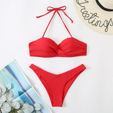 Load image into Gallery viewer, Bikini Push Up Swimwear Bikini Set Pink Swimwear Women Micro Swimsuit Female Bandage Bikini Beach Wear Swimming Two-Piece Swimsuit Summer Swimsuit for Women