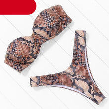 Load image into Gallery viewer, Bikini Set High Cut Solid Swimsuit Women Swimwear Push Up Bathing Suit Beachwear Leopard Bikini Women's Ribbed Underwire Bikini High Cut Bikini V Swimwear Butterfly Print High Leg Bikini Swimsuit
