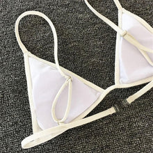 Load image into Gallery viewer, Bikini Set Swimsuit Small Cup High Cut Style Beach Solid Black White Micro Swimwear Thong Bikinis Women's Micro String Bikini Swimsuits Padded High Cut Bathing Suits