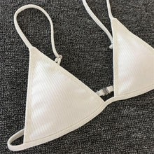 Load image into Gallery viewer, Bikini Set Swimsuit Small Cup High Cut Style Beach Solid Black White Micro Swimwear Thong Bikinis Women's Micro String Bikini Swimsuits Padded High Cut Bathing Suits