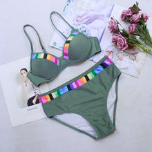Load image into Gallery viewer, Bikini Set Swimwear Women Print Swimsuit Push Up Plus Size Bathing Suit Beachwear Women's Push-Up Bikini Set Padded Bikini Swimsuit