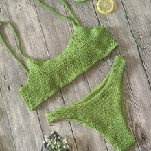 Load image into Gallery viewer, Bikini Set Women Swimwear Swimsuit for Women Bathing Suit Swimwear Beachwear Set Bikini Two Piece Push-up Pleated Padded Bra 2 Pieces Set Swimsuit Beach Bathing Suit Swimwear