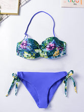 Load image into Gallery viewer, Bikini Sets Solid Color Swimsuit Mid-Waist Gather Cup Bikinis Women Swimwear Female Bathing Suits Beach wear Two Piece Swimsuits Triangle Bikini swimsuits for Women