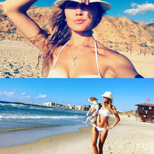 Load image into Gallery viewer, Bikini Solid Strappy Bandage Bikinis Set White Push Up Bikini Swimwear Swimsuit Bathing Suit Women's Ribbed Tie Bikini Adjustable Lace Up Bottom String Women Swimsuit